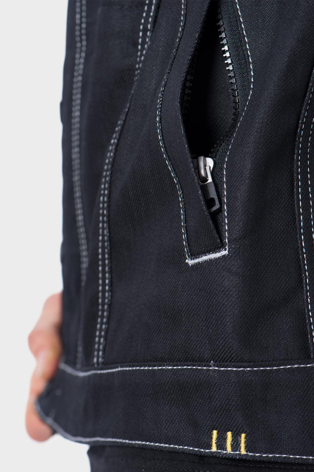 B56 - Abrasion-Resistant Vest with Ultra Strong Denim - Black Wax