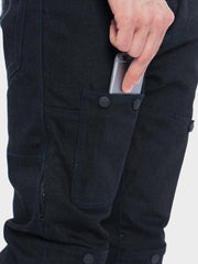 Protective motorcycle riding jeans with stretch with Dyneema® by ZIN Motowear. Model R66. Phone pocket.