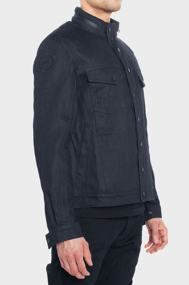 SS163 - Abrasion-Resistant Jacket with Ultra Strong Denim - Black Wax