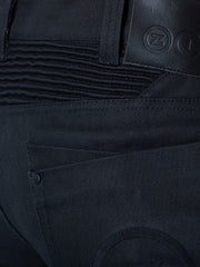 D618 - Abrasion-Resistant Stretch Denim Jeans - Black
